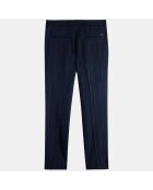 Pantalon Chino Slim Fit rayé bleu/rouge