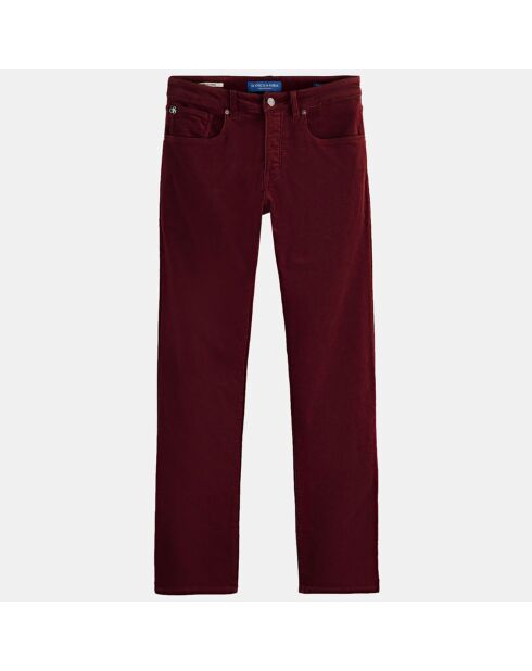 Pantalon Slim Fit en Coton Bio mélangé Velours Milleraies Ralston Corduroy bordeaux