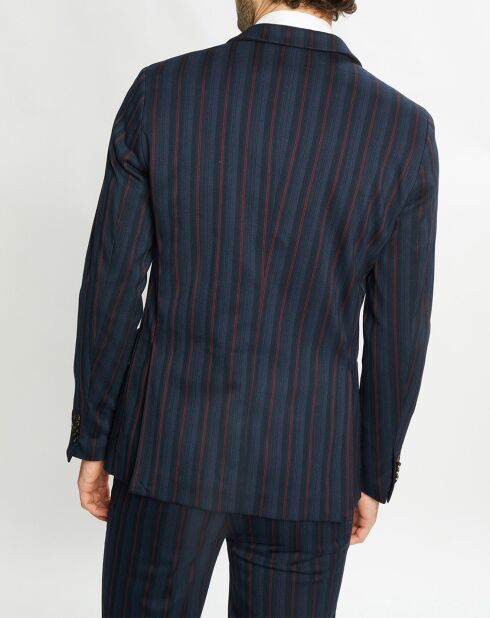 Veste 2 boutons rayée bleu/rouge