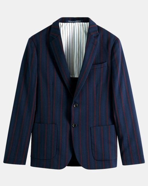 Veste 2 boutons rayée bleu/rouge