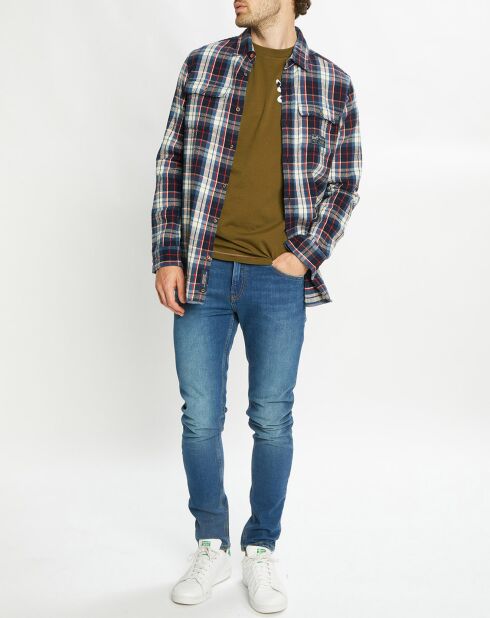 Surchemise Regular Fit en Flanelle à carreaux bleu/rouge