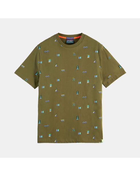 T-Shirt Allover Print kaki