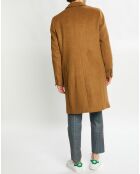 Manteau droit en Laine mélangée 4 boutons camel