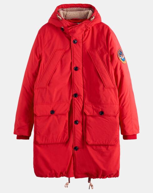 Parka Padded Patch rouge