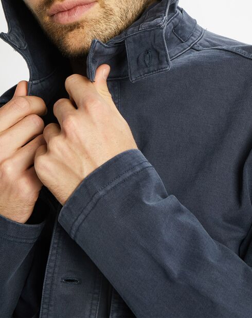 Vareuse 100% Coton Bio à capuche bleu foncé