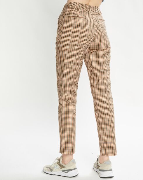 Pantalon Slim Fit à carreaux beige/marron