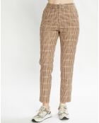 Pantalon Slim Fit à carreaux beige/marron