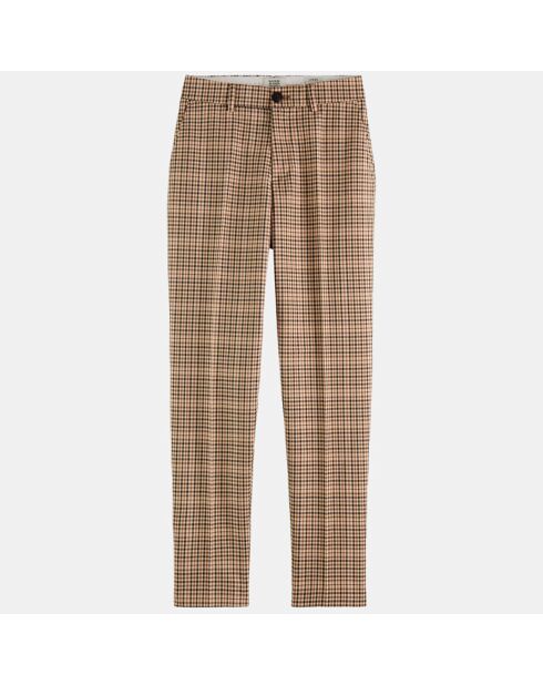 Pantalon Slim Fit à carreaux beige/marron