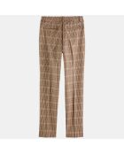 Pantalon Slim Fit à carreaux beige/marron