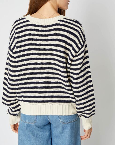 Pull marinière Jeanne en Laine mélangée écru/marine