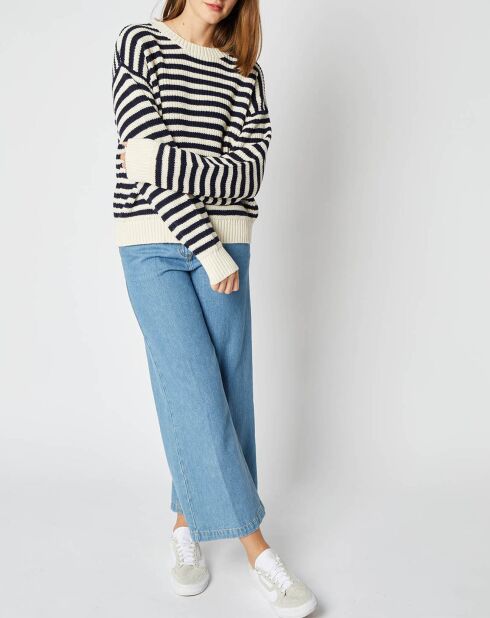 Pull marinière Jeanne en Laine mélangée écru/marine
