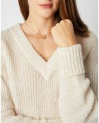 Pull en Maille mélangée Leena Col V écru