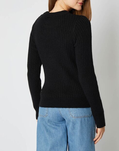 Maglione Emma nero in misto maglia