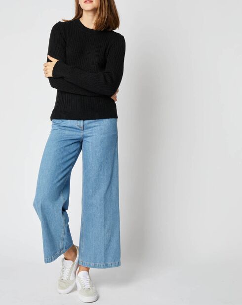 Maglione Emma nero in misto maglia