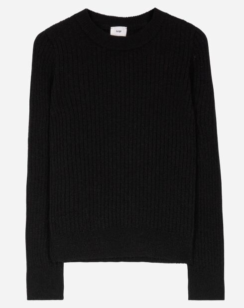 Maglione Emma nero in misto maglia