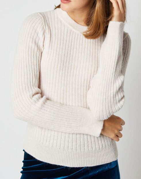 Pull Emma en Maille mélangée écru