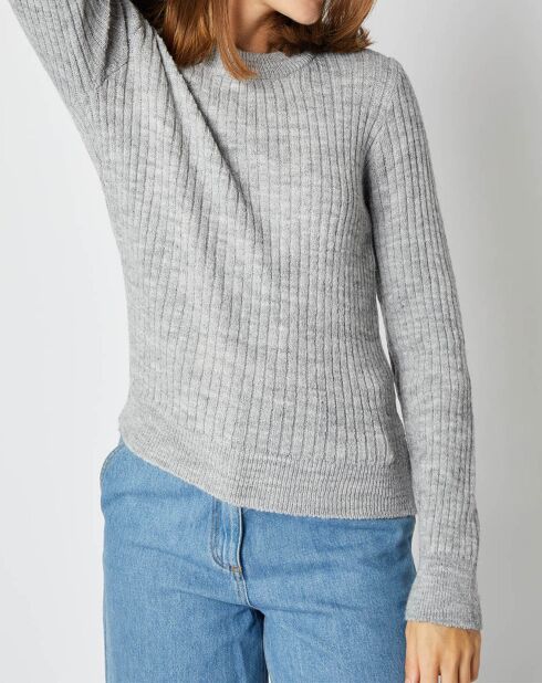 Pull Emma en Maille mélangée gris perle