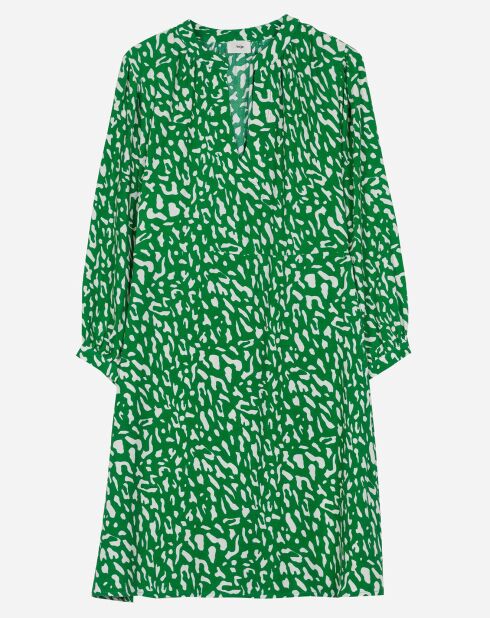 Robe courte Charlotte à motifs vert