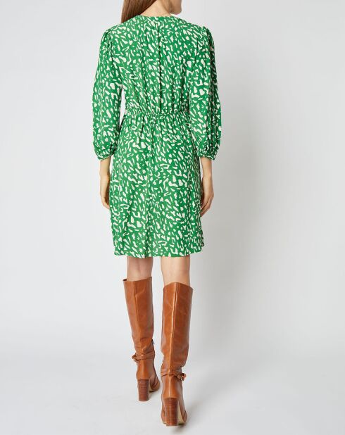Robe courte Charlotte à motifs vert