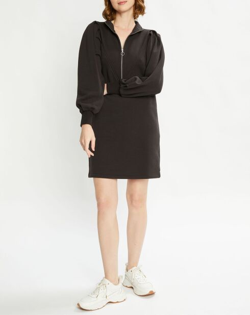Robe Pull en Coton Bio mélangé zippée anthracite