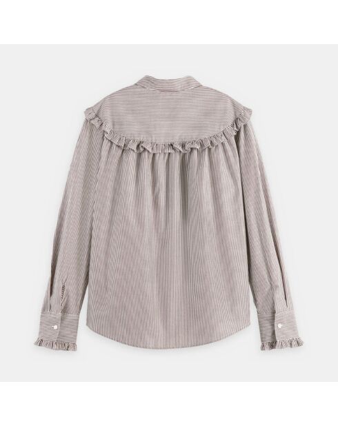 Chemise Evasée 100% Coton Bio rayée blanc/rose