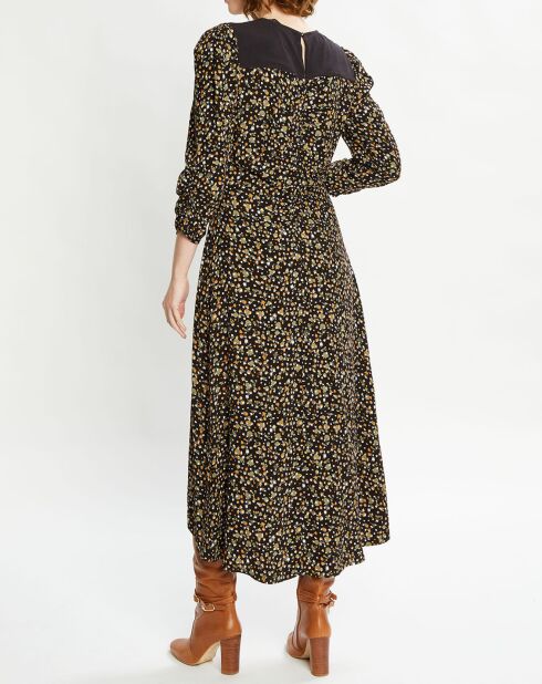 Robe longue à imprimé floral multicolore