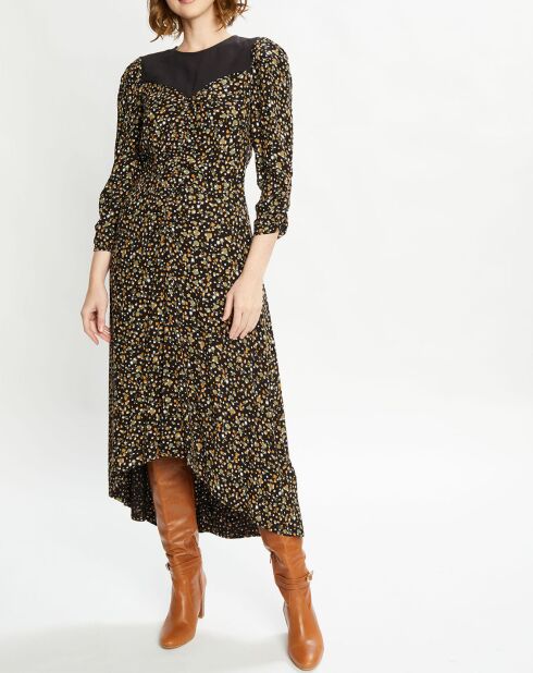 Robe longue à imprimé floral multicolore