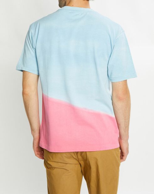 T-Shirt Ample 100% Coton Bio Tie & Dye bleu/rose