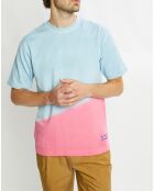 T-Shirt Ample 100% Coton Bio Tie & Dye bleu/rose