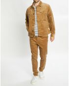 Veste Trucker en Velours côtelé camel