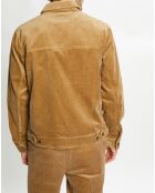Veste Trucker en Velours côtelé camel