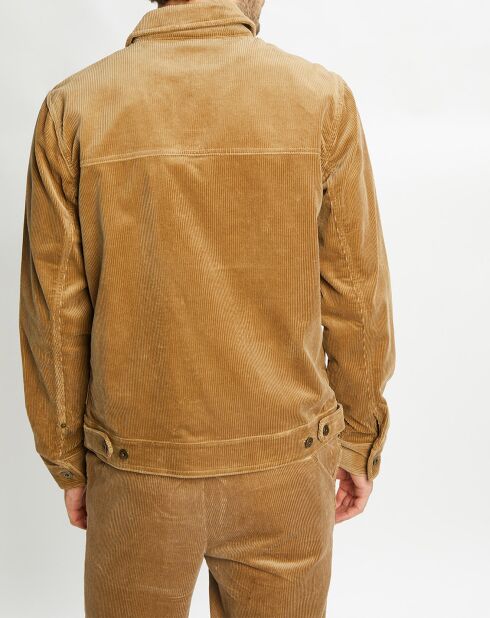 Veste Trucker en Velours côtelé camel