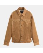 Veste Trucker en Velours côtelé camel