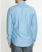 Chemise Slim Fit 100% Coton Bio en Twill Jersey bleu ciel