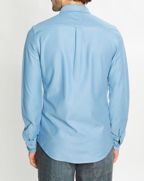 Chemise Slim Fit 100% Coton Bio en Twill Jersey bleu ciel