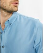 Chemise Slim Fit 100% Coton Bio en Twill Jersey bleu ciel