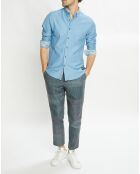 Chemise Slim Fit 100% Coton Bio en Twill Jersey bleu ciel