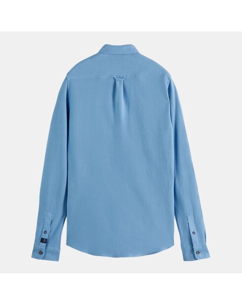 Chemise Slim Fit 100% Coton Bio en Twill Jersey bleu ciel