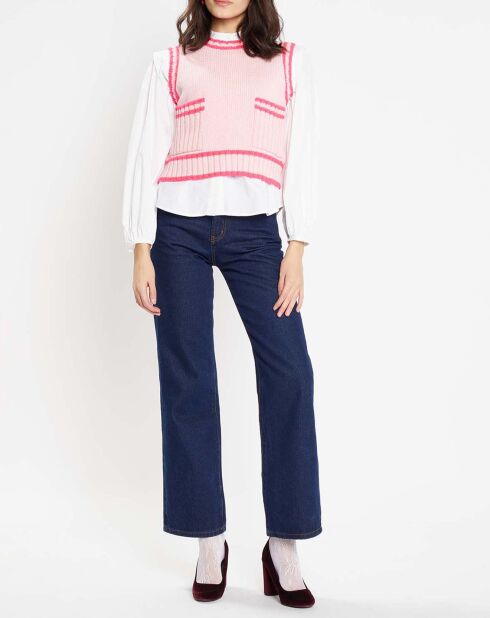 Pull sans manches en Laine mélangée Mouline rose