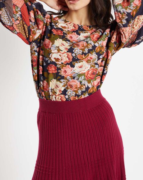 Blouse Patchwork encre