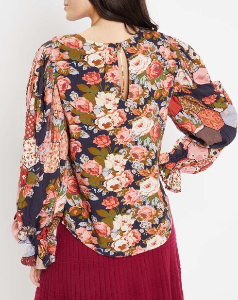 Blouse Patchwork encre