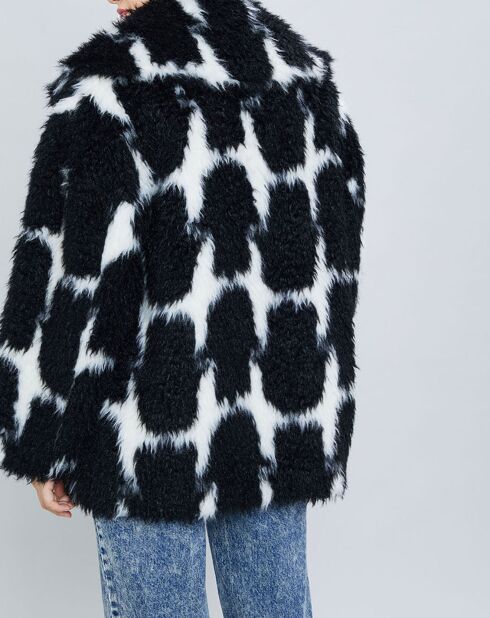 Manteau en Laine mélangée Fatma noir/blanc