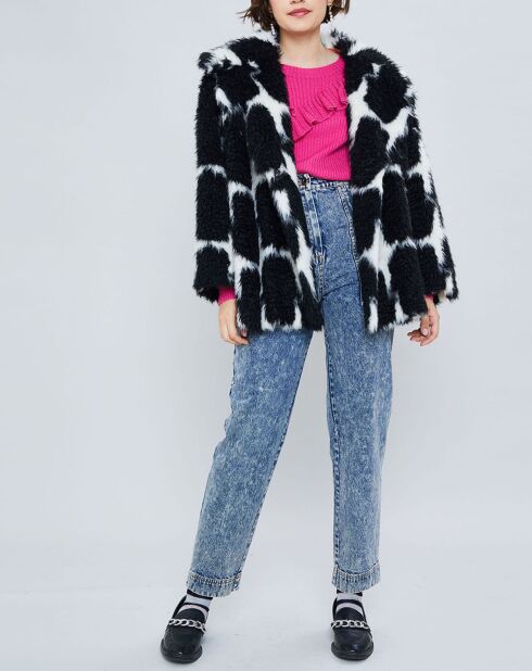 Manteau en Laine mélangée Fatma noir/blanc