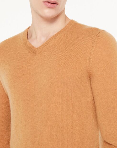 Pull 100% Cachemire Avy col V beige