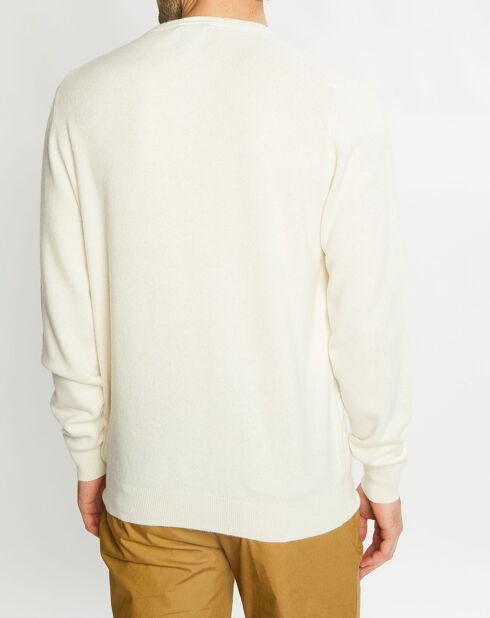 Pull 100% Cachemire Machron col rond écru