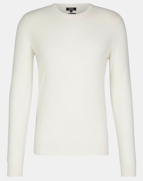 Pull 100% Cachemire Machron col rond écru