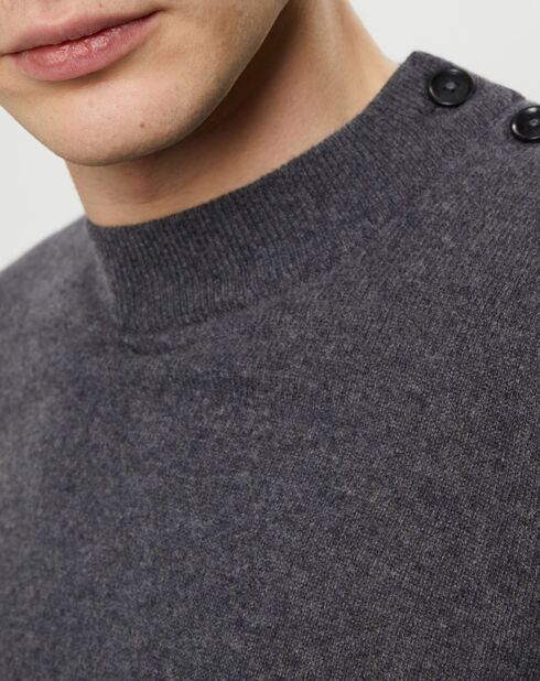 Pull en Cachemire & Laine Mesailor col rond gris foncé
