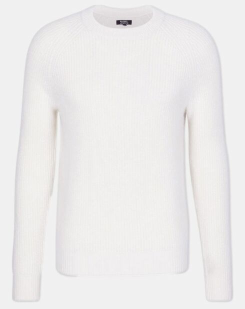 Pull en Cachemire & Laine Moterond col rond écru