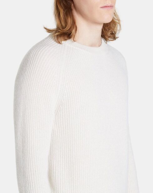 Pull en Cachemire & Laine Moterond col rond écru