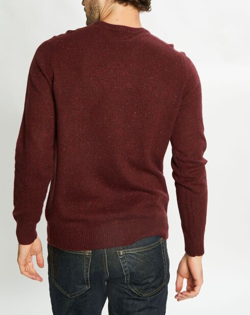 Pull en Cachemire & Laine Meps col rond bordeaux chiné